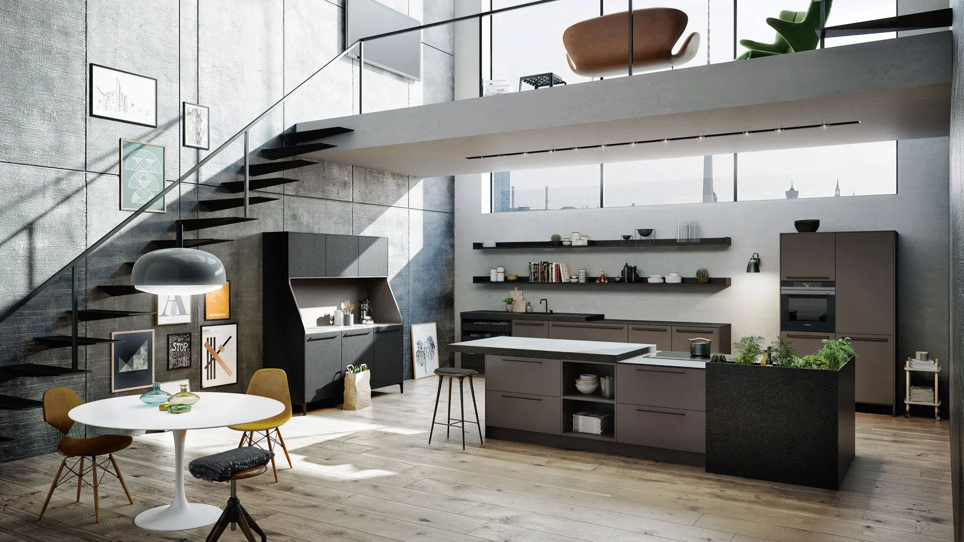 キッチン 現代風キッチン - URBAN : SE 8008 LM + SE 4004 E - SIEMATIC - 漆
