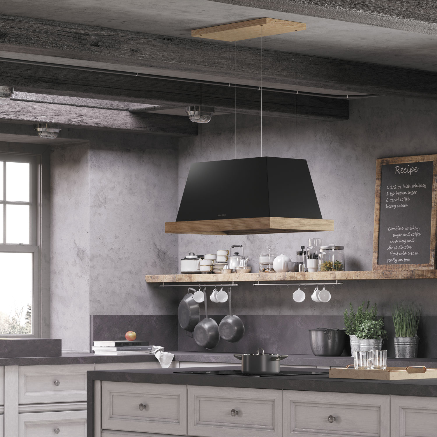 アイランドレンジフード THEA Faber S.p.A 黒