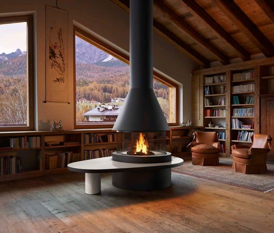 薪暖炉 - HAMILTON - Piazzetta - 組み込み型 / アイランド型 / セントラル