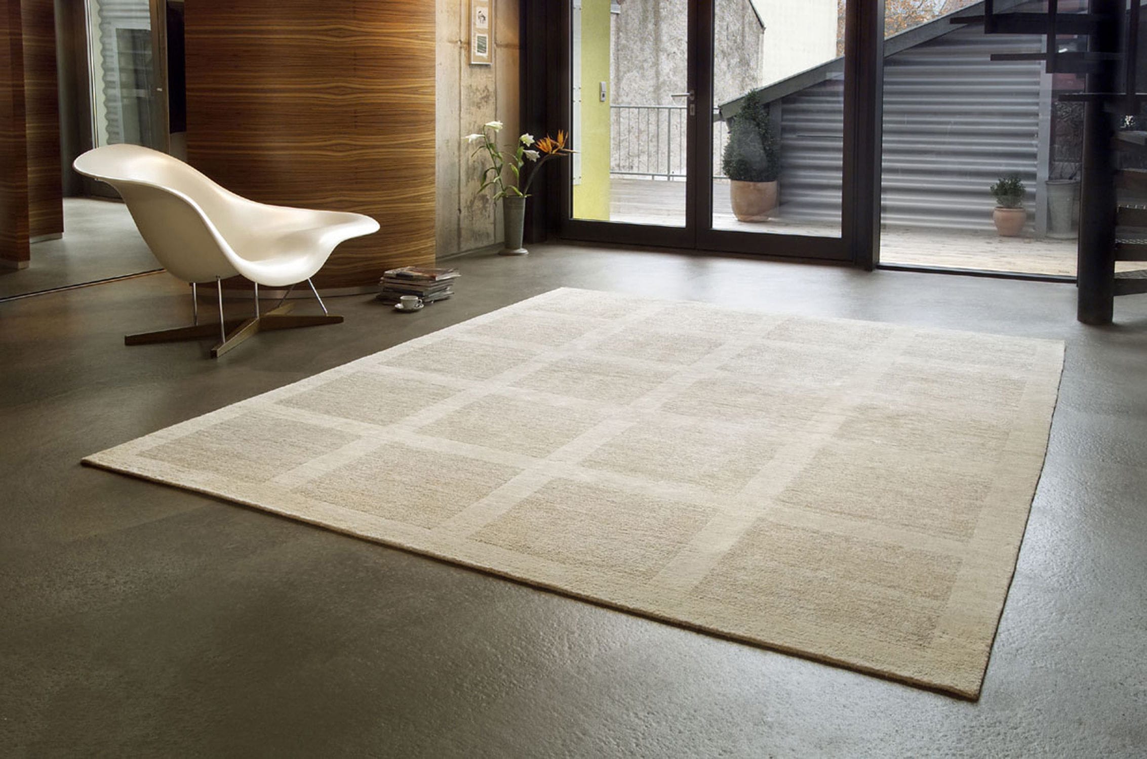 オリジナルデザイン絨毯 Fields DESIGNERCARPETS Drechsle チェック / 麻製 / 正方形