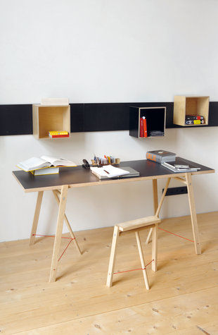 現代風デスク - 5° - Moormann Nils Holger - 木製 / 4脚 