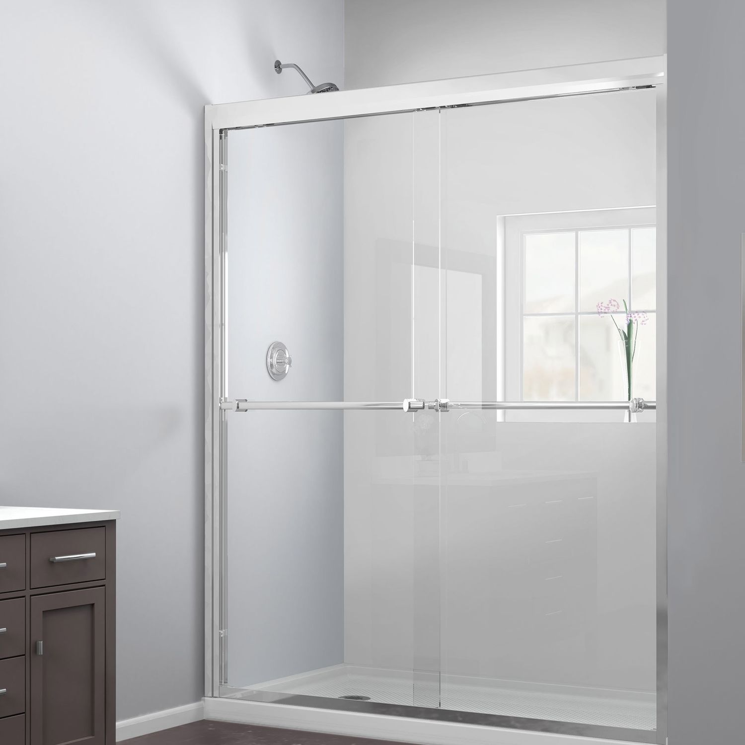 アルミニウムシャワー DUET DreamLine 硬化ガラス製 / スライディングドア / アルコ－ブ用