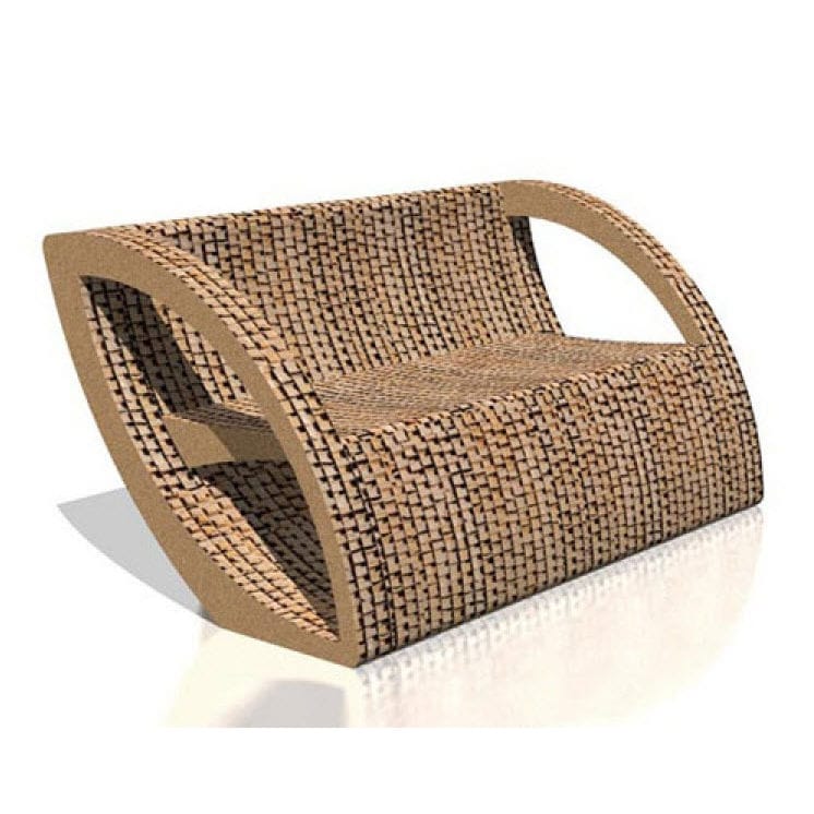 コンテンポラリーソファー Foglia Drydesign ボール紙製 2人用 茶色