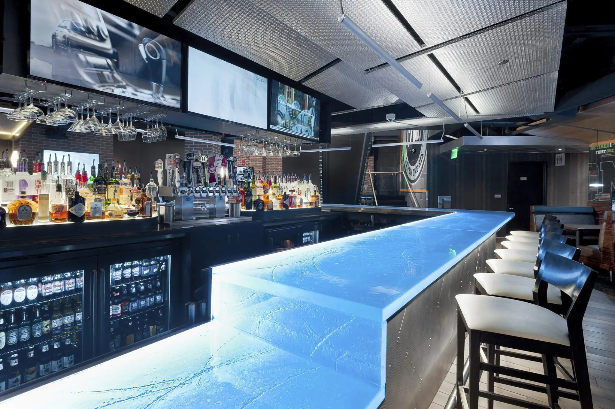 バーカウンター - ThinkGlass - ガラス製 / L 字型 / 湾曲