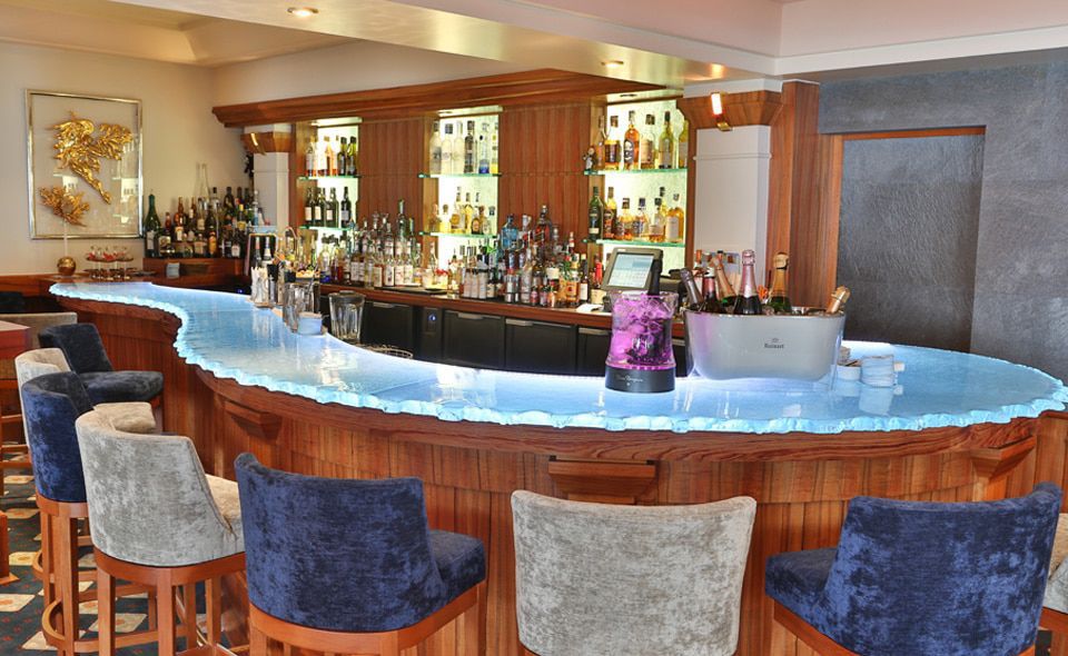 バーカウンター バーカウンター - ThinkGlass - ガラス製 / L 字型 / 湾曲