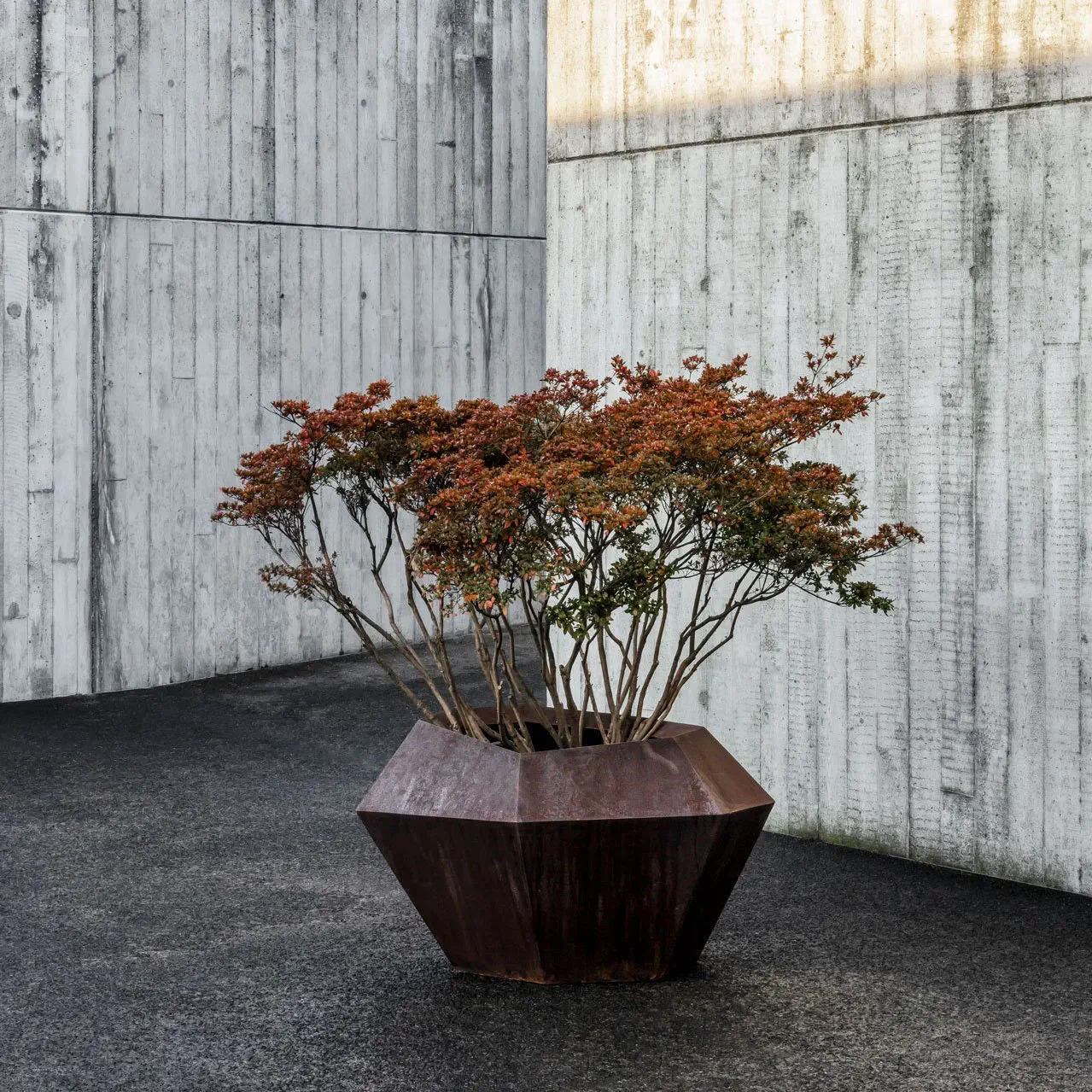 コールテン鋼製プランター - CORTINA - DOMANI - 現代風 / 茶色