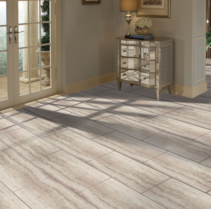 PVC床材 - PEEL & STICK : OYSTER TRAVERTINE - Novalis International - 住宅用 ...