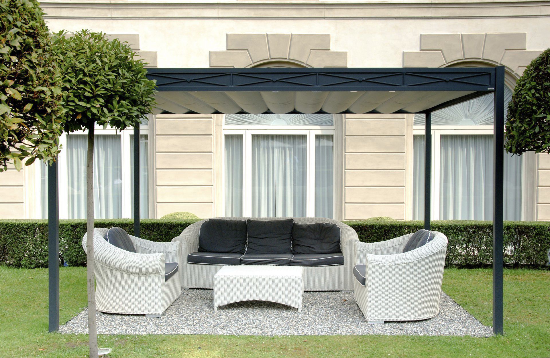 YOU様…【パーゴラ】オーダー制作専用 ロープ開閉式 シェード付パーゴラ （Shaded pergola）