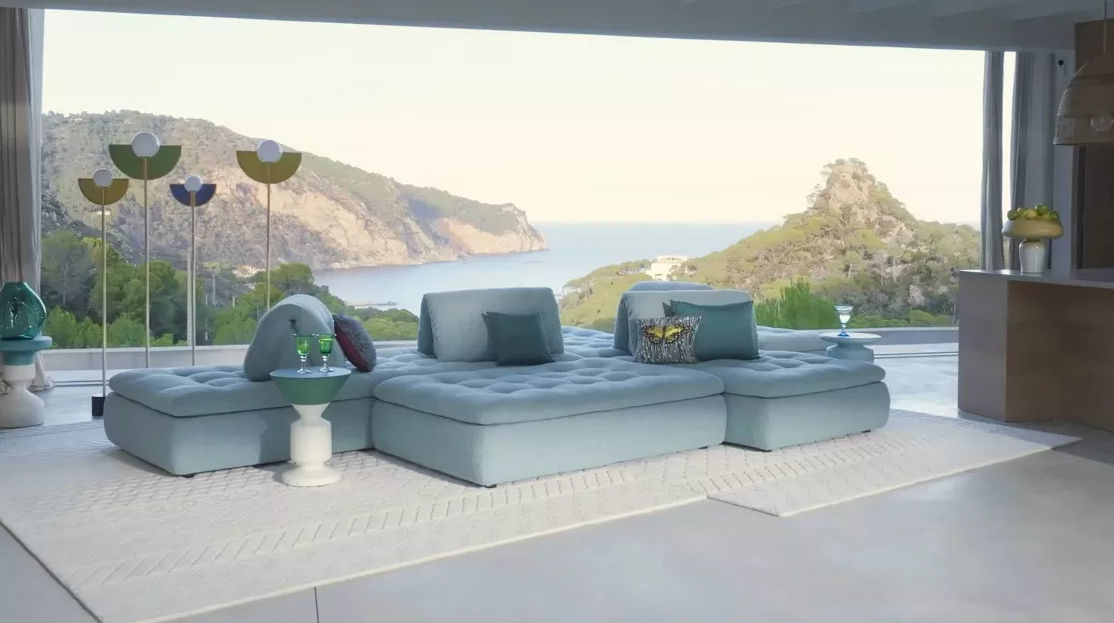 モジュール式ソファー - CONVERSATION - ROCHE BOBOIS - 現代風 / 布製
