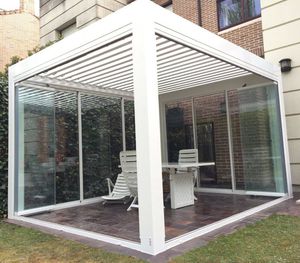 壁取り付けパーゴラ / 自立型 / 金属製 / モバイルスラット