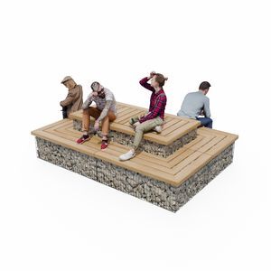 現代風公共ベンチ
