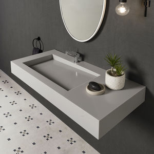 壁掛け式洗面器 / 長方形 / Corian® 製 / コンテンポラリー
