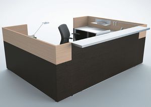 コーナー受付カウンター / 金属製 / メラミン製