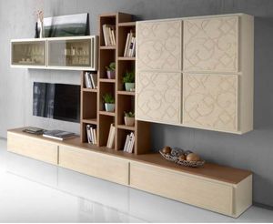 現代風テレビ用壁面ユニット 1