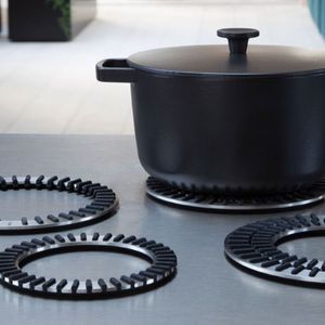 ステンレススチール製コースター / シリコン製 / 円形