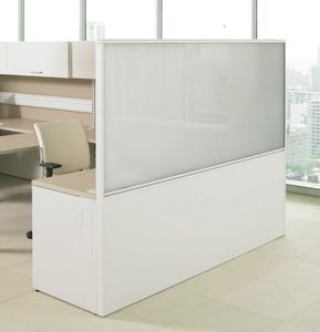 スタンド式オフィス用間仕切り / デスク上 / ガラス製 / ラミネート