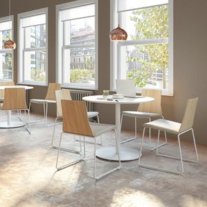 コンテンポラリービストロ用テーブル / 木製プレート製 / メラミン製 / 塗装金属製