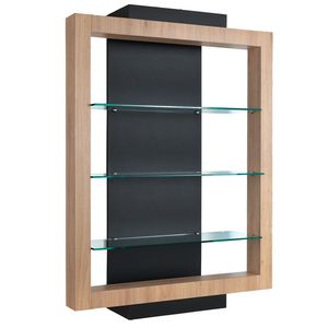 木製展示用ラック / ガラス製 / バックライト付き / 美容院