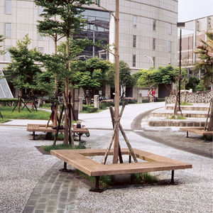 木製街路樹周回ベンチ 1