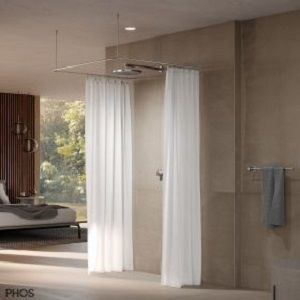 ブラッシュステンレススチールシャワーカーテン用バー