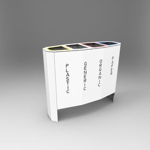 公共ゴミ箱 / 亜鉛めっき鋼製 / スチール製 / 公共スペース用