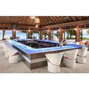 バーカウンター - NEW YORK - ThinkGlass - ガラス製 / L 字型