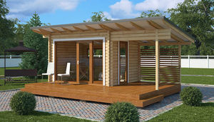 無垢材庭仮小屋 1