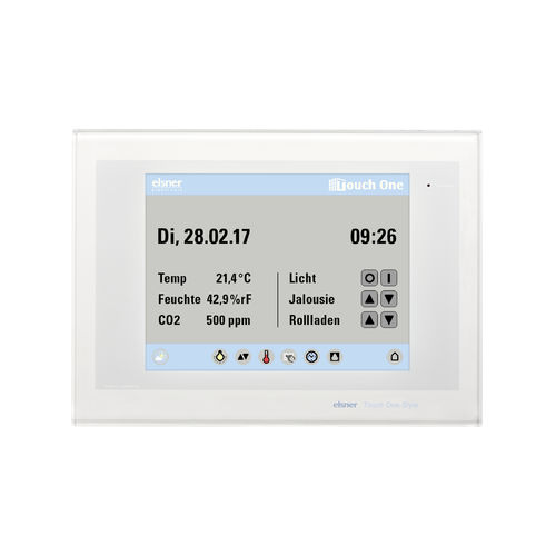 ホームオートメーション用タッチパネル - KNX TOUCH ONE STYLE - Elsner Elektronik GmbH - ビルディングオートメーションシステム / 壁取り付け式 / KNX