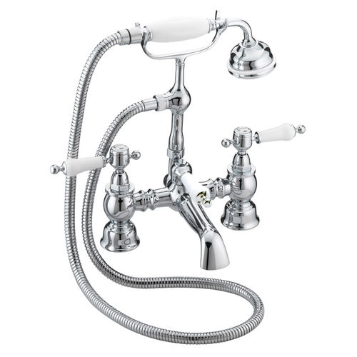バスタブ用ダブルハンドル混合水栓 - TGRC02 - HERITAGE BATHROOMS - カウンタートップ / クロムメッキ金属 / バスルーム用