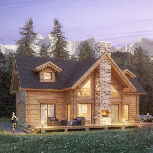 積層ソリッド ウッド製家 Lumikello Honka Log Homes 省エネ 伝統的なデザインの 2階建て