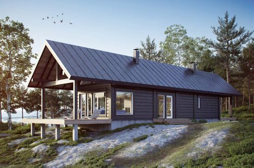 スタンダ ドモデル家 Saari Honka Log Homes 積層ソリッド ウッド製 環境を尊重したデザイン 現代風