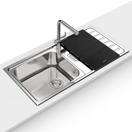 1槽流し台 - URBAN 105 - RODI HOME – kitchen sinks and accessories - 水切りあり / ポリッシュステンレススチール製 / オーバーマウント型
