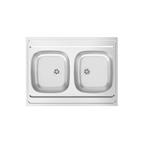 2槽流し台 - SIT ON 800×600 BB - RODI HOME – kitchen sinks and accessories - 水切りなし / ステンレススチール / オーバーマウント型
