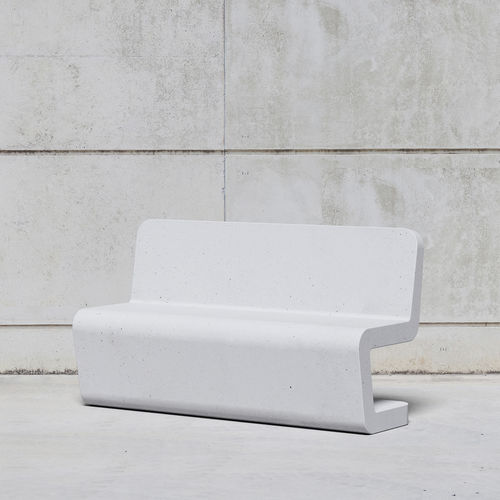 ミニマリストデザイン公共ベンチ - FLOW: 440 - SIT Urban Design - コンクリート製 / 背もたれ付き / 肘掛けなし