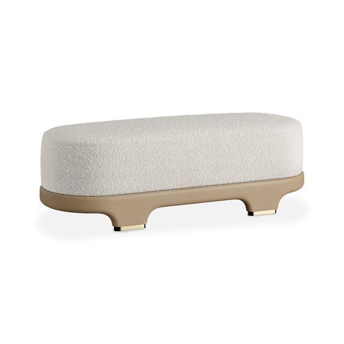 現代風ベッドベンチ - MELLOW - AM LIVING - 布製 / 革製 / ブラッシュド黄銅