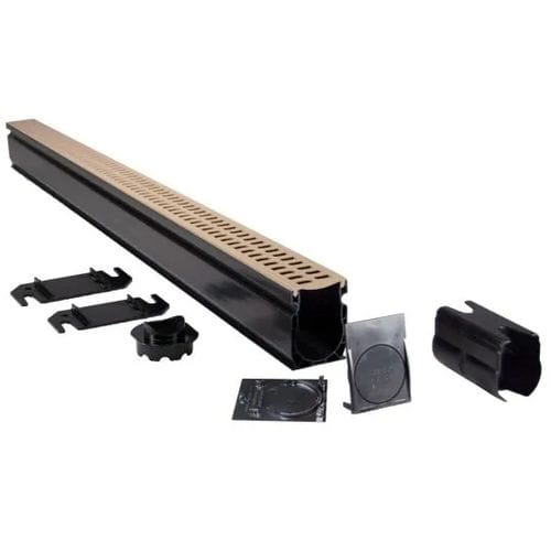グレーチング付き排水路 - Slim Kit - NDS - スロット / PVC / 舗装用