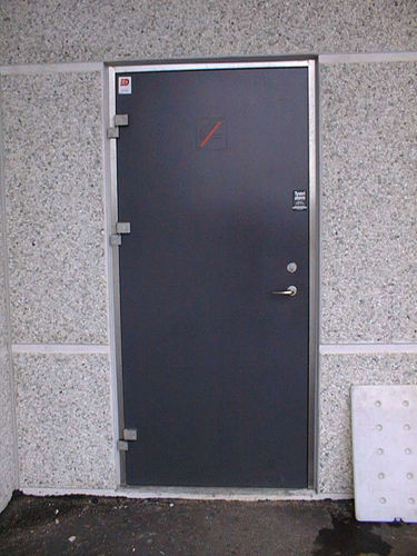 ヒンジ付き産業ドア - MH0601B - DAN-doors - 金属製 / 自動 / 半ガラス