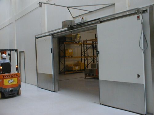 スライド式産業ドア - MS0502I - DAN-doors - 金属製 / 自動 / ガラス