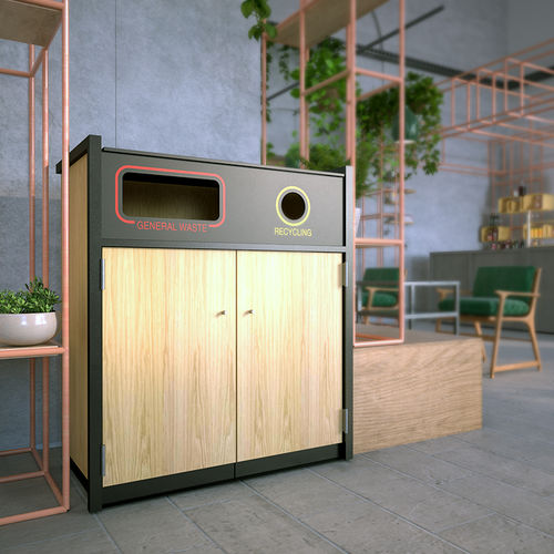 リサイクル用ゴミ箱目隠し - AIRLIE - botton & gardiner urban furniture - 商業用 / 粉体塗装スチール製 / ラミネート