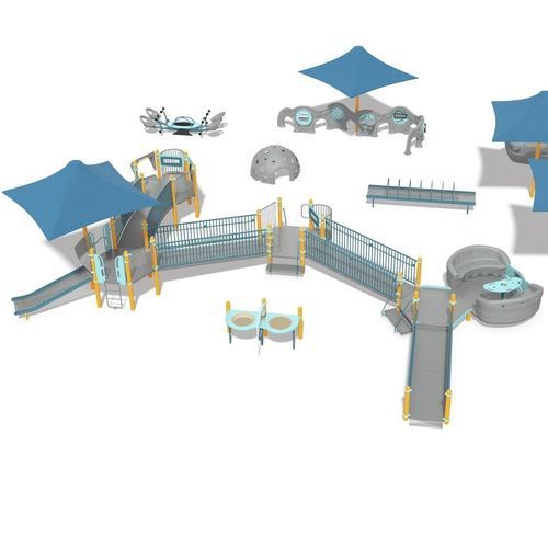 プレイグランド用プレイストラクチャー - Fletcher Miller School - Desgn 7072 - LANDSCAPE STRUCTURES - ステンレス製 / 粉体塗装スチール製 / ポリエチレン
