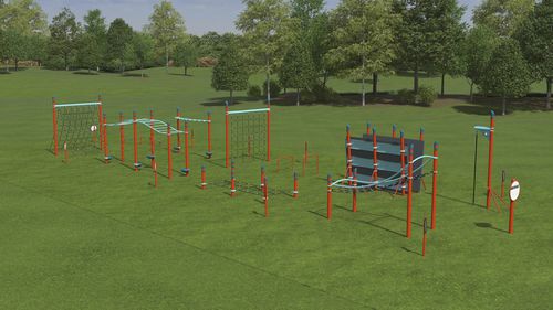 業務用フィットネスプレイグランド - FitCore Extreme Course 1 - 5-12 - Design ID 6164 - LANDSCAPE STRUCTURES - 屋外用