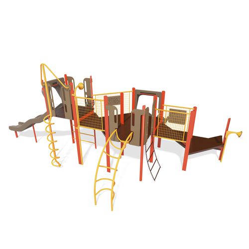 プレイグランド用プレイストラクチャー - PlaySense - Design 302 - LANDSCAPE STRUCTURES - 粉体塗装スチール製 / ポリエチレン / 再生プラスチック製