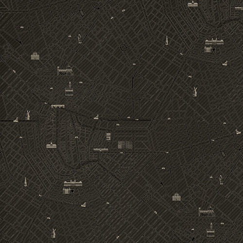 現代風壁紙 - URBAN  - Devon&Devon - 柄付き / ファブリック調 / 黒