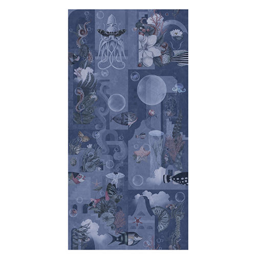 セラミック製装飾パネル - GARDEN OF DREAMS NAVY A - Devon&Devon - 屋内用 / 滑らかな仕上げ / 青色