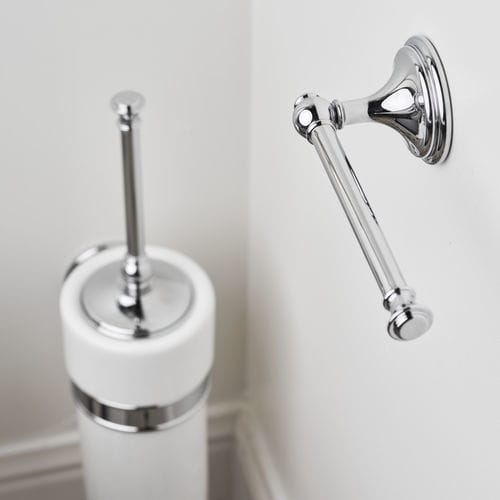 壁取り付け式トイレットロール紙保持具 - KLS111 - Devon&Devon - 真ちゅう製 / 光沢 / 黒色