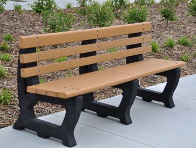 現代風公共ベンチ - BROOKLYN - progressive design playgrounds - 亜鉛 / プラスチック製 / 再生プラスチック製