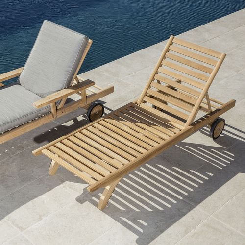 伝統的サマーベッド - CAMARAT XL - Tectona - Batyline®製 / Sunbrella® / チーク材