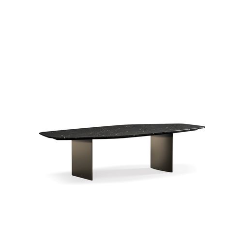 現代風ダイニングテーブル - LINHA LIVRE - Minotti/ミノッティ - ABS樹脂製 / 金属製 / 青銅