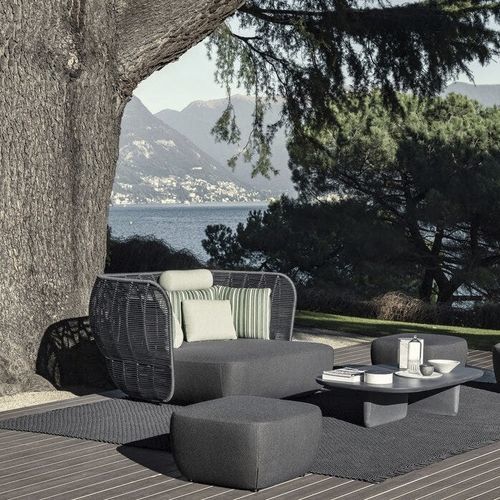 現代風プーフ - Bay - B&B Italia/ビーアンドビーイタリア - 布製 / 長方形 / 布張り