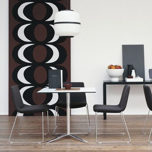 現代風ビストロ用テーブル - Cosmos - B&B Italia/ビーアンドビーイタリア - HPL / オーク材 / 鋳造アルミ脚